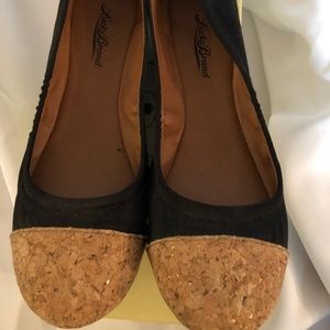 Lucky Brand LK-EVIA flats- black and cork!